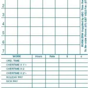 TLM ER-W Weekly time card